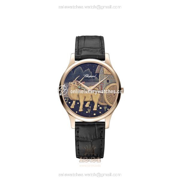 Chopard L.U.C Watch 161902-5071 40 mm Pink gold Case Painted Dial