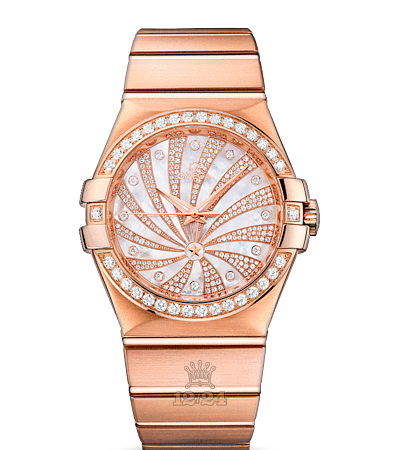 Omega Constellation Watch 123.55.35.20.55.002 35 mm Pink gold Case White Golden Dial