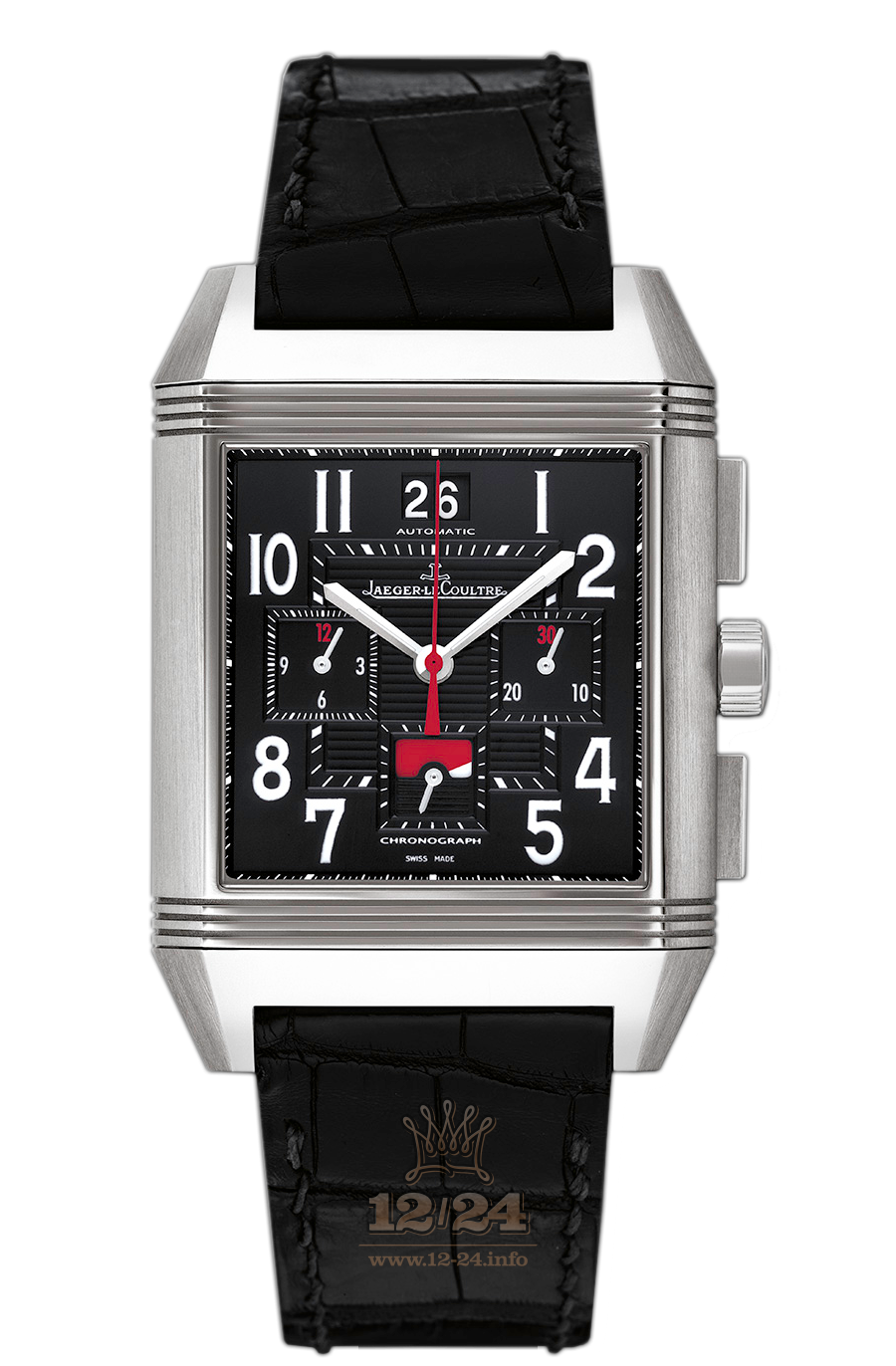 Jaeger-LeCoultre Reverso Squadra Watch 702T470 53 mm Titanium Case Black Dial