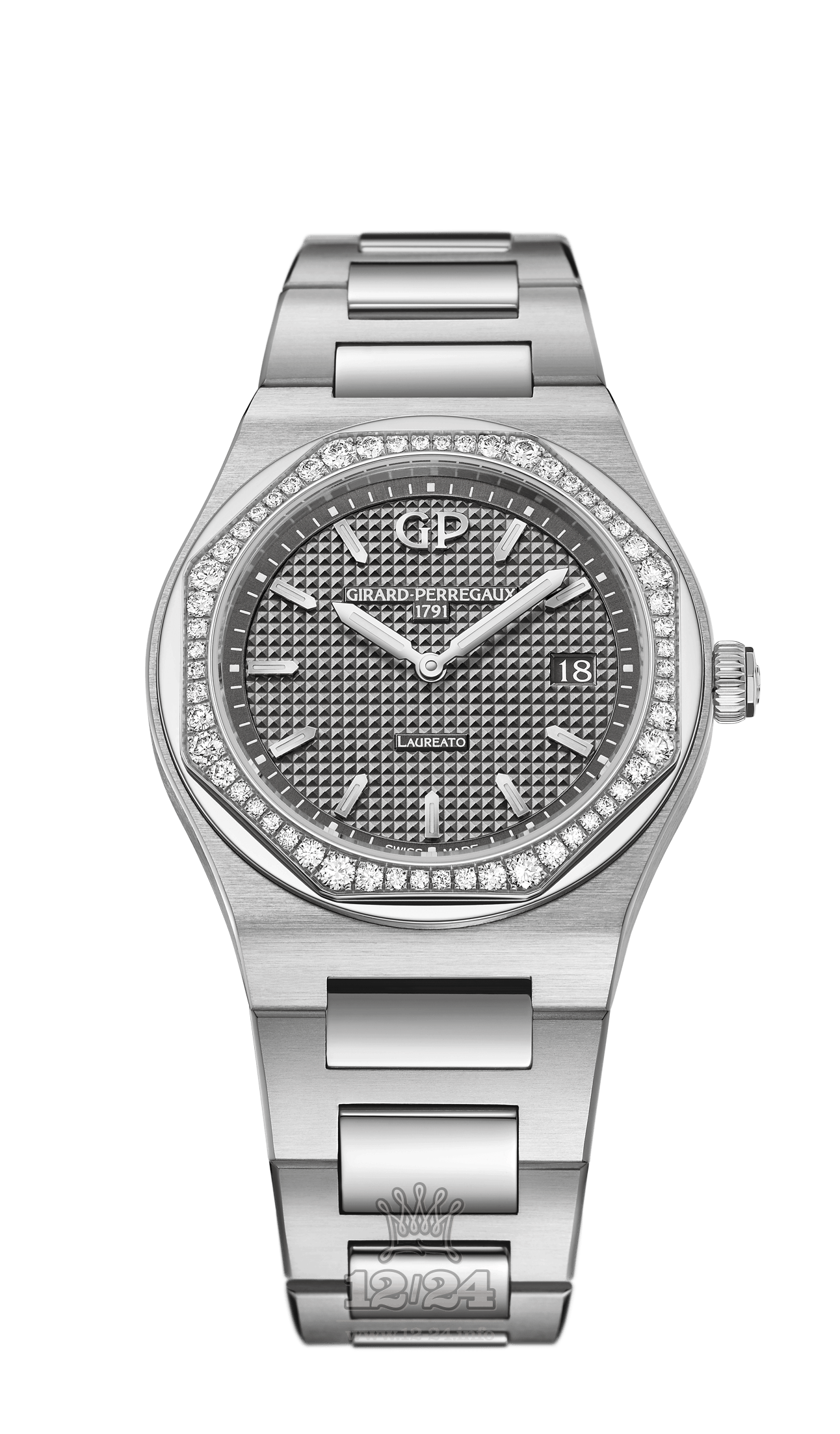 Girard Perregaux Laureato Watch 80189D11A231-11A Stainless steel Case Gray Dial