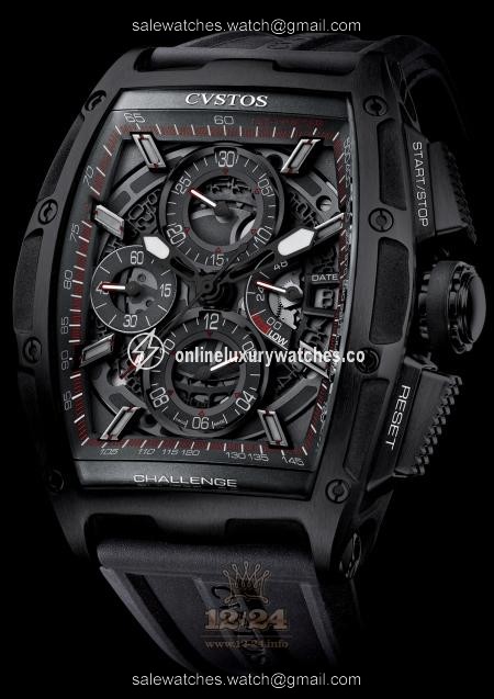 Cvstos Challenge Watch Challenge Chrono II Steel Black 54 mm Stainless steel Titanium PVD coating Case Black Dial