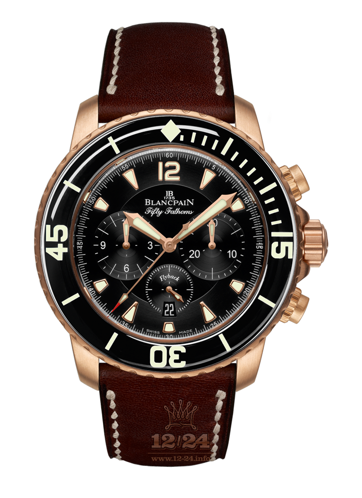 Blancpain Fifty Fathoms Watch 5085FA-3630-63B 45 mm Red gold Case Black Dial