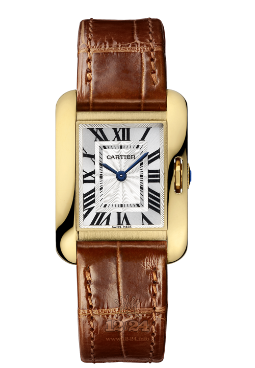 Cartier Tank Watch W5310028 23 mm Yellow gold Case Silver Dial