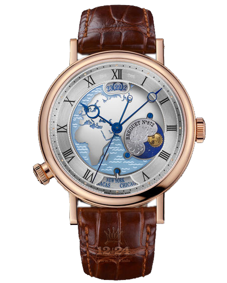 Breguet Classique Watch 5717BR/EU/9ZU 43 mm Pink gold Case Silver Dark blue Painted Dial