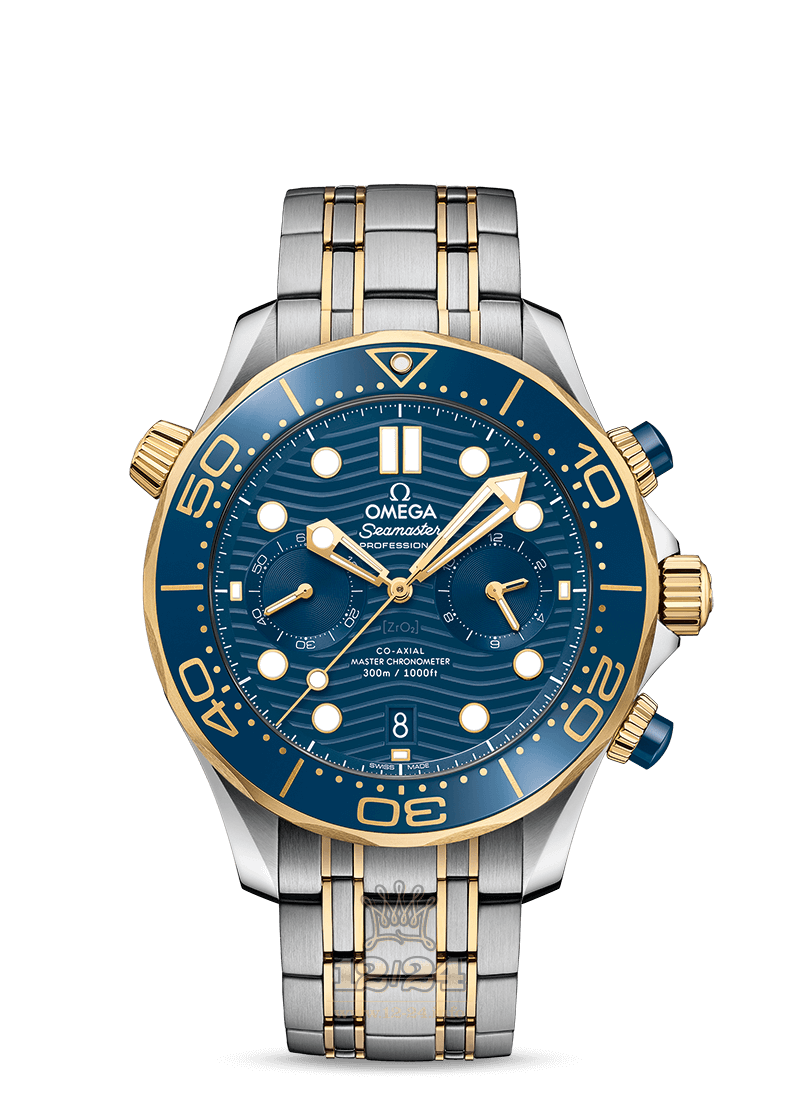Omega Diver 300 M Watch 210.20.44.51.03.001 44 mm Steel / Yellow gold Case Dark blue Dial