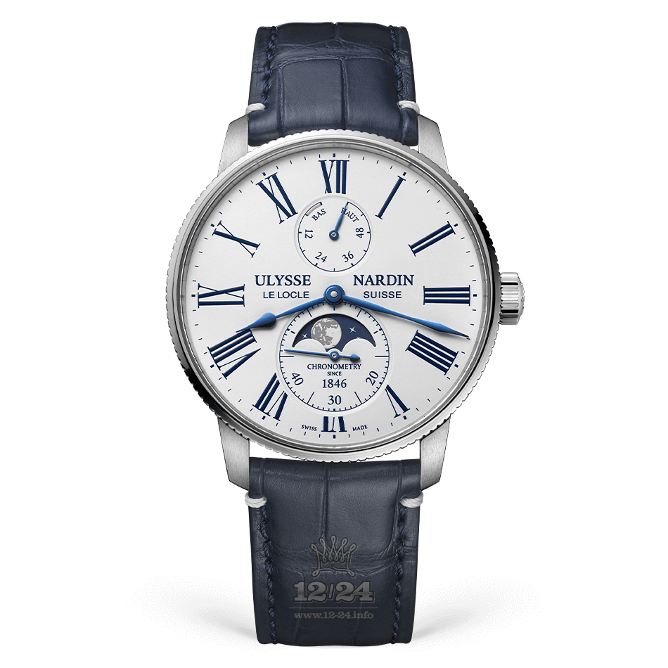 Ulysse Nardin Marine Watch 1193-310LE-0A-175/1A 42 mm Stainless steel Case White Dial