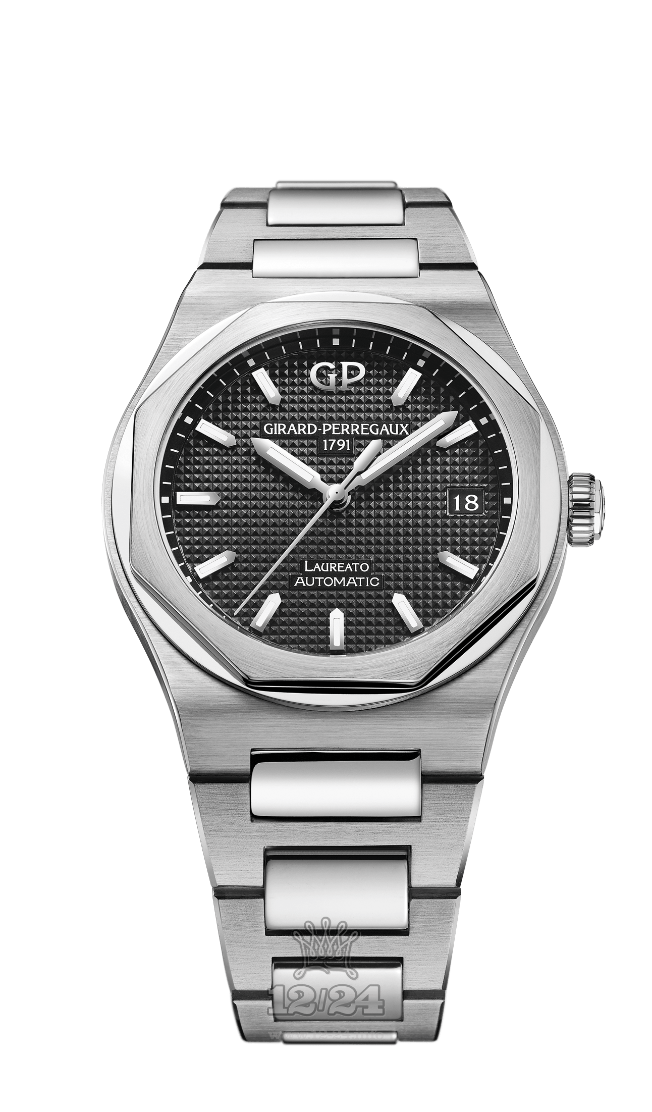 Girard Perregaux Laureato Watch 81005-11-632-11A Stainless steel Case Black Dial