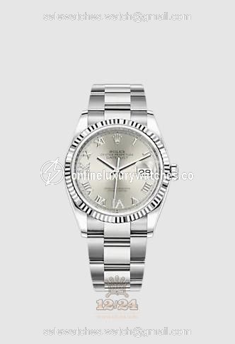 Rolex Datejust Watch 126234-0030 36 mm Stainless steel White gold Case Silver Dial