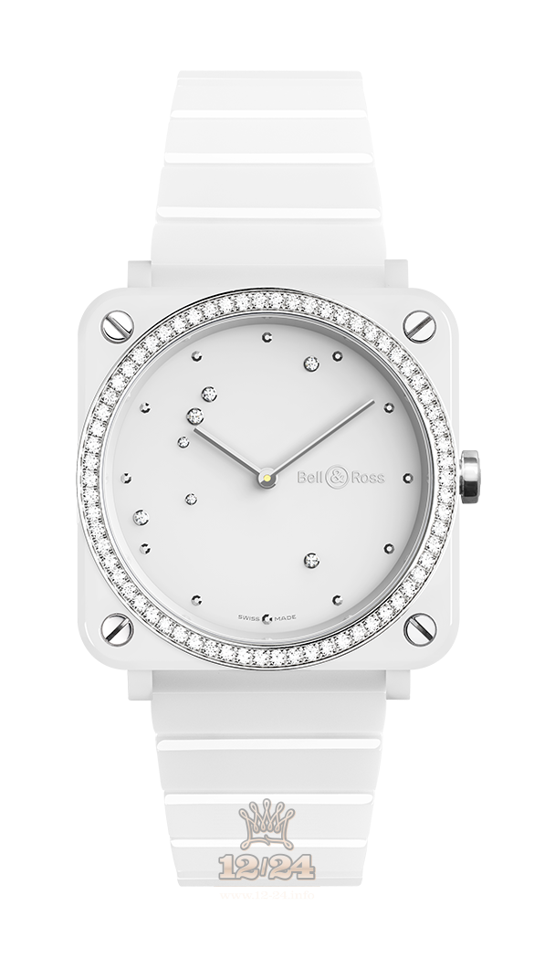 Bell & Ross Instruments Watch BRS-EW-CE-LGD/SCE 39 mm Ceramics Case White Dial
