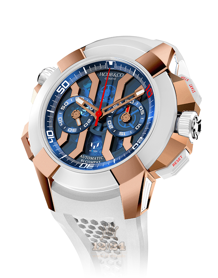 Jacob & Co Gents Collection Watch EC312.42.PD.LL.A 47 mm Pink gold Titanium Case Dark blue Dial