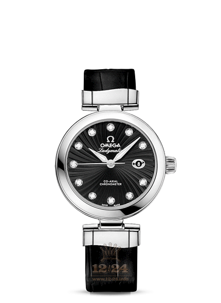 Omega Ladymatic Watch 425.33.34.20.51.001 34 mm Stainless steel Ceramics Case Black Dial